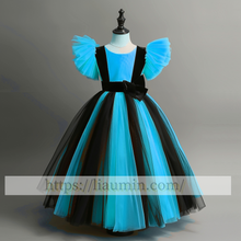 Load image into Gallery viewer, Tulle Cap Sleeve Flower Girl Dress Brithday Party Formal Occasion Skirt W13-11