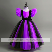 Load image into Gallery viewer, Tulle Cap Sleeve Flower Girl Dress Brithday Party Formal Occasion Skirt W13-11