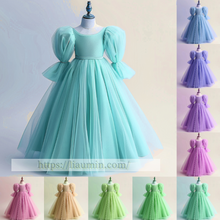 Load image into Gallery viewer, Tulle Long Sleeve Flower Girl Dress Brithday Party Formal Occasion Skirt W13-13
