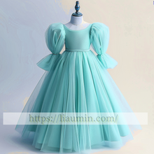 Load image into Gallery viewer, Tulle Long Sleeve Flower Girl Dress Brithday Party Formal Occasion Skirt W13-13