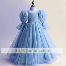 Load image into Gallery viewer, Tulle Long Sleeve Flower Girl Dress Brithday Party Formal Occasion Skirt W13-13