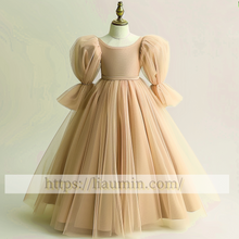 Load image into Gallery viewer, Tulle Long Sleeve Flower Girl Dress Brithday Party Formal Occasion Skirt W13-13