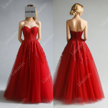 Load image into Gallery viewer, Customized Hand Made Red Wedding Evening Prom Formal Princess Dress C-16.1