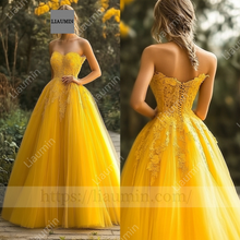 Load image into Gallery viewer, Customized Yellow Dress Wedding Evening Prom Formal Princess Dress C-16.5