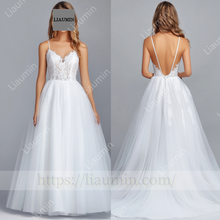 Load image into Gallery viewer, Customized Hand Made Dress Wedding Evening Prom Formal Princess Dress C-17
