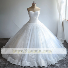 Load image into Gallery viewer, White Or Ivory Lace Strapless Wedding Dress Bridal Gown Princess Dress Custom A-1.15