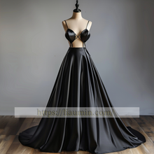 Load image into Gallery viewer, Sexy Black Spaghetti Straps Evening Party Prom Formal Occasion Princess Homecoming Dress W5-1.17