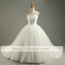 Load image into Gallery viewer, Tulle Strapless Wedding Dress Lace Up Back Bridal Gown Princess Dress Custom A-1.20
