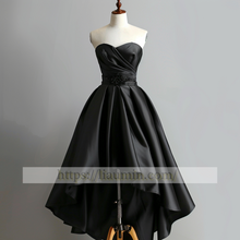 Load image into Gallery viewer, Black Strapless Hi-Lo Evening Party Prom Formal Occasion Princess Dress W5-1.4