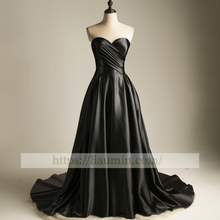 Load image into Gallery viewer, Black Strapless Full Length Evening Party Prom Formal Occasion Princess Dress W5-1.8