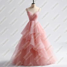 Load image into Gallery viewer, Pink Strapless With Strap Lace-up Back Ball Gown Wedding Evening Prom Formal Princess Dress W19.23.11