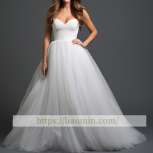 Load image into Gallery viewer, White Or Ivory Strapless Wedding Dress Bridal Gown Princess Dress Custom Size W5-3.41