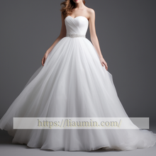 Load image into Gallery viewer, Hand made White Or Ivory Strapless Wedding Dress Bridal Gown Princess Dress Custom Size W5-3.43