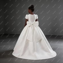 Load image into Gallery viewer, Flower Girl Dresses Satin O Neck Wedding Formal Brithday Princess First Communion Pageant Kids Skirt Customized Made W22-40