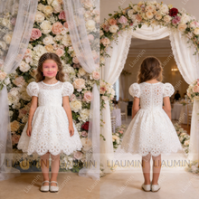 Load image into Gallery viewer, Flower Girl Dresses Lace O Neck Wedding Formal Brithday Princess First Communion Pageant Kids Skirt Customized Made W22-42