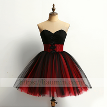 Load image into Gallery viewer, Red and Black Tulle Sweetheart Short Length Evening Prom Formal Princess Homecoming Dress W15-5.7