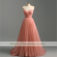Load image into Gallery viewer, Pink Tulle Floor Length Evening Prom Lace Up Back Formal Princess Dress Hand Made W15-9.5