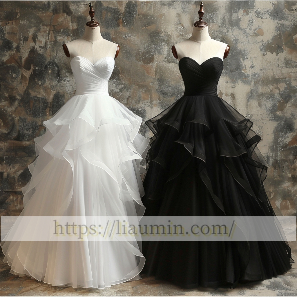 White Or Black Tulle Full Length Evening Prom Lace Up Back Formal Princess Dress Hand Made W15-10.2