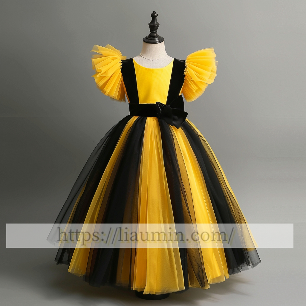 Tulle Cap Sleeve Flower Girl Dress Brithday Party Formal Occasion Skirt W13-11