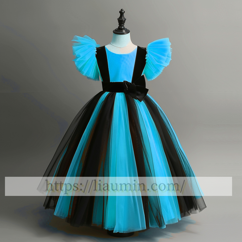 Tulle Cap Sleeve Flower Girl Dress Brithday Party Formal Occasion Skirt W13-11