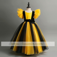 Load image into Gallery viewer, Tulle Cap Sleeve Flower Girl Dress Brithday Party Formal Occasion Skirt W13-11
