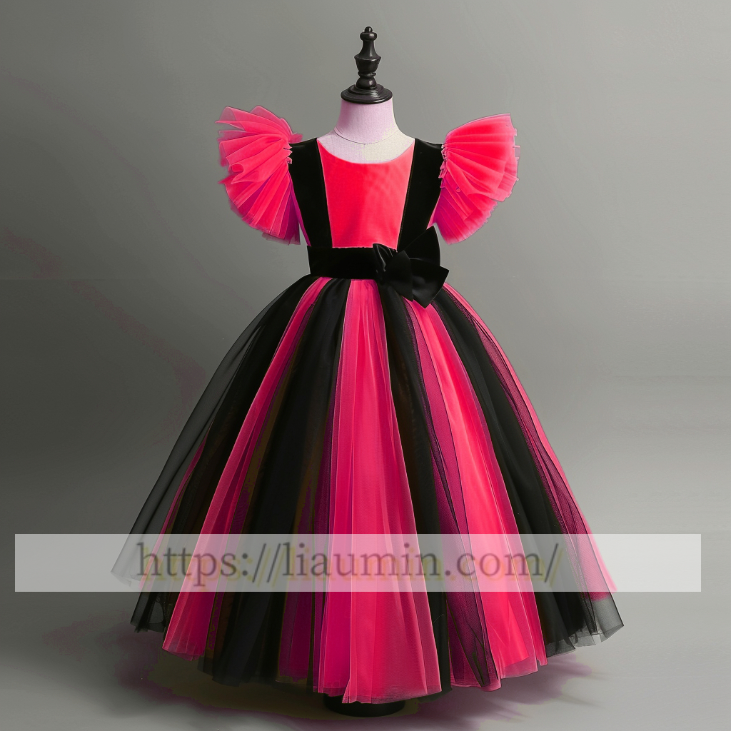 Tulle Cap Sleeve Flower Girl Dress Brithday Party Formal Occasion Skirt W13-11