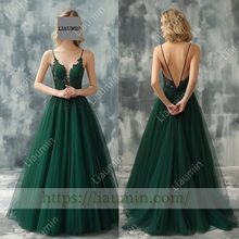 Load image into Gallery viewer, Custom Hand Made Green Wedding Evening Prom Formal Princess Dress C-15.6
