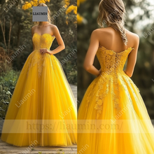 Load image into Gallery viewer, Customized Yellow Dress Wedding Evening Prom Formal Princess Dress C-16.5
