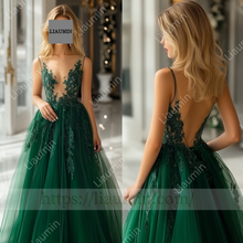 Load image into Gallery viewer, Customized Green Dress Wedding Evening Prom Formal Princess Dress C-16.6
