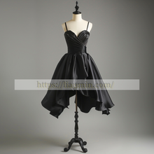 Load image into Gallery viewer, Black Spaghetti Straps Short Evening Party Prom Formal Occasion Princess Homecoming Dress W5-1.15
