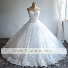 Load image into Gallery viewer, White Or Ivory Lace Strapless Wedding Dress Bridal Gown Princess Dress Custom A-1.15
