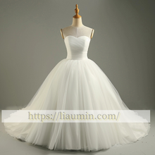 Load image into Gallery viewer, Tulle Strapless Wedding Dress Lace Up Back Bridal Gown Princess Dress Custom A-1.20
