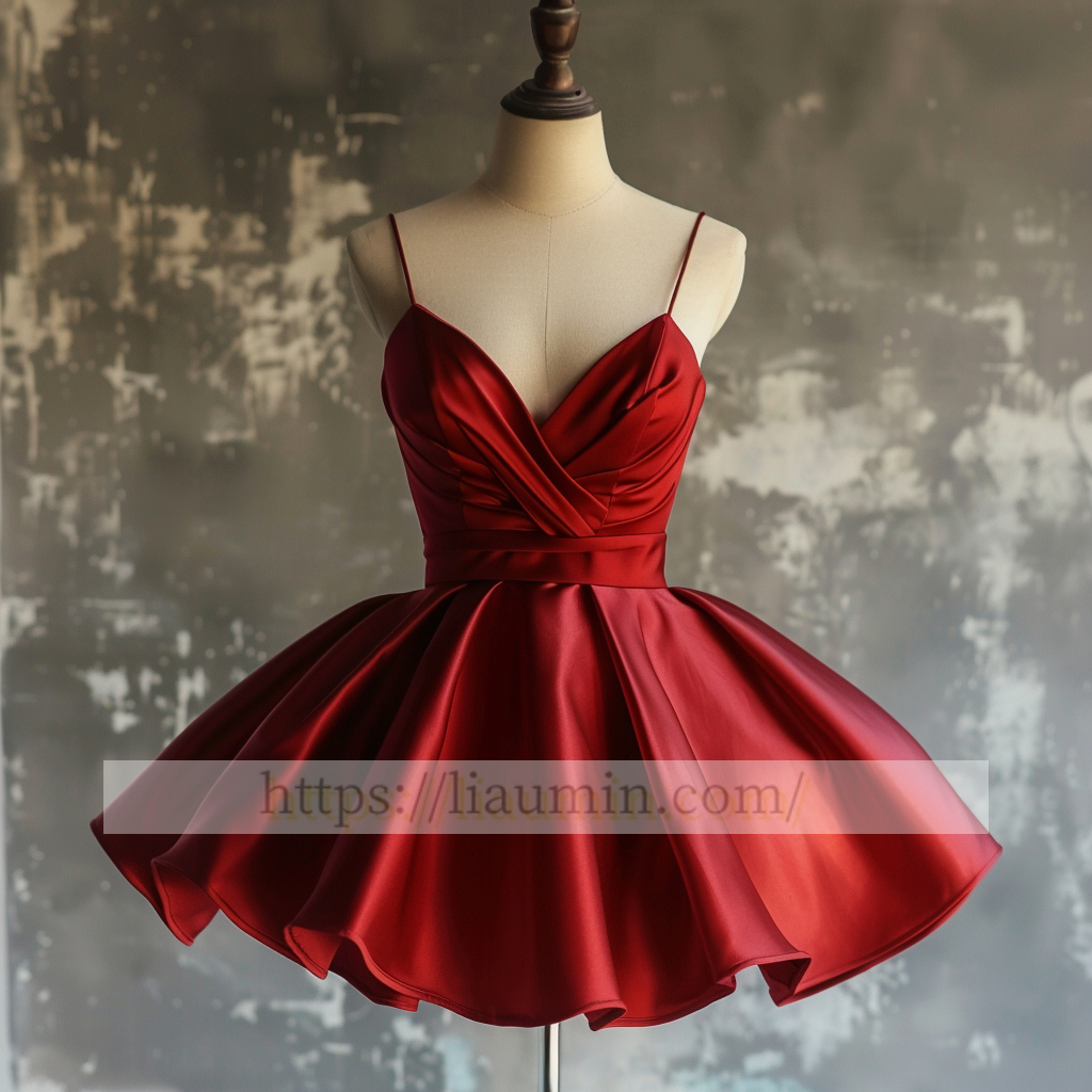 Sexy Red Spaghetti Straps Short Evening Party Prom Formal Occasion Princess Dress W5-1.37