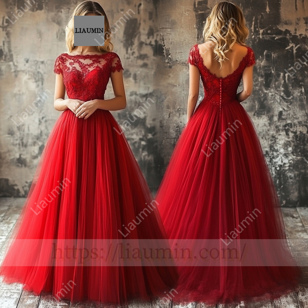 Customized Hand Made Dress For Wedding Evening Prom Formal Princess Dress C-24