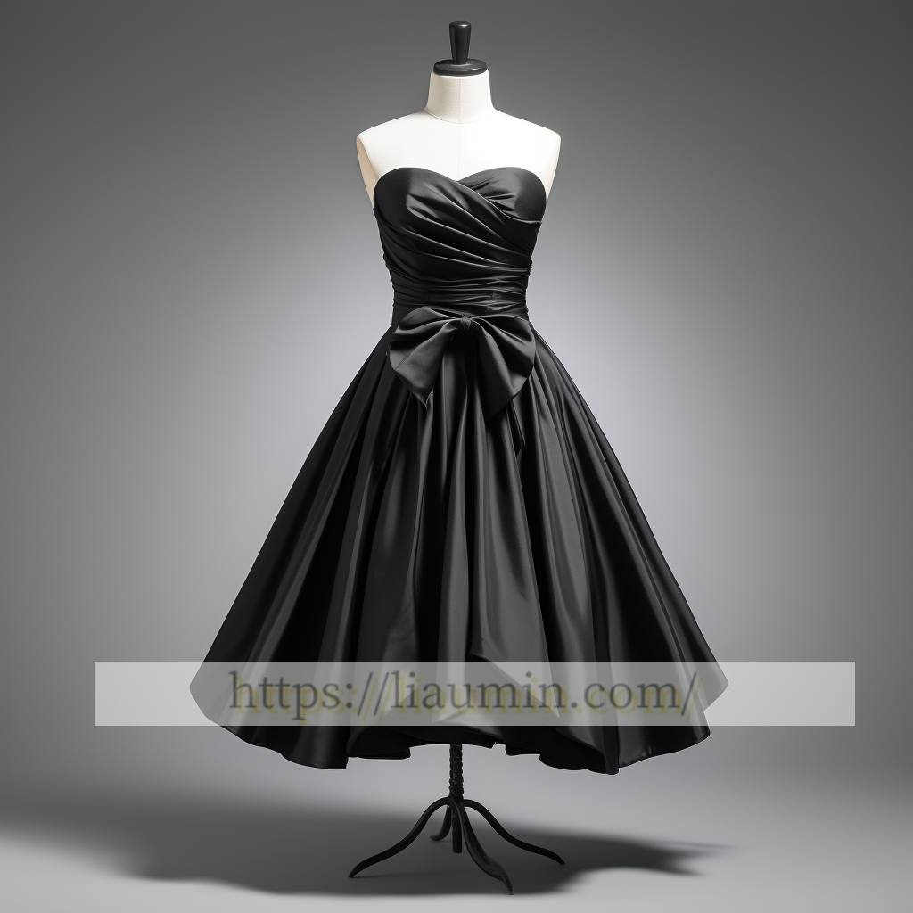 Black Satin Short Length Evening Party Prom Formal Occasion Princess Dress W5-2.32