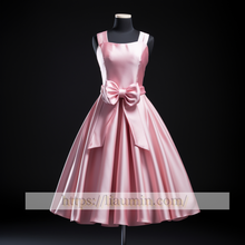 Load image into Gallery viewer, Pink Satin With Bowknot Short Evening Party Prom Princess Homecoming Dress Custom W5-2.39
