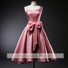 Load image into Gallery viewer, Pink Satin Short Evening Party Prom Princess Homecoming Dress Custom Size W5-2.43
