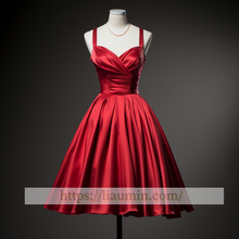 Load image into Gallery viewer, Red Satin Short Evening Party Prom Princess Homecoming Dress Custom Size W5-2.48

