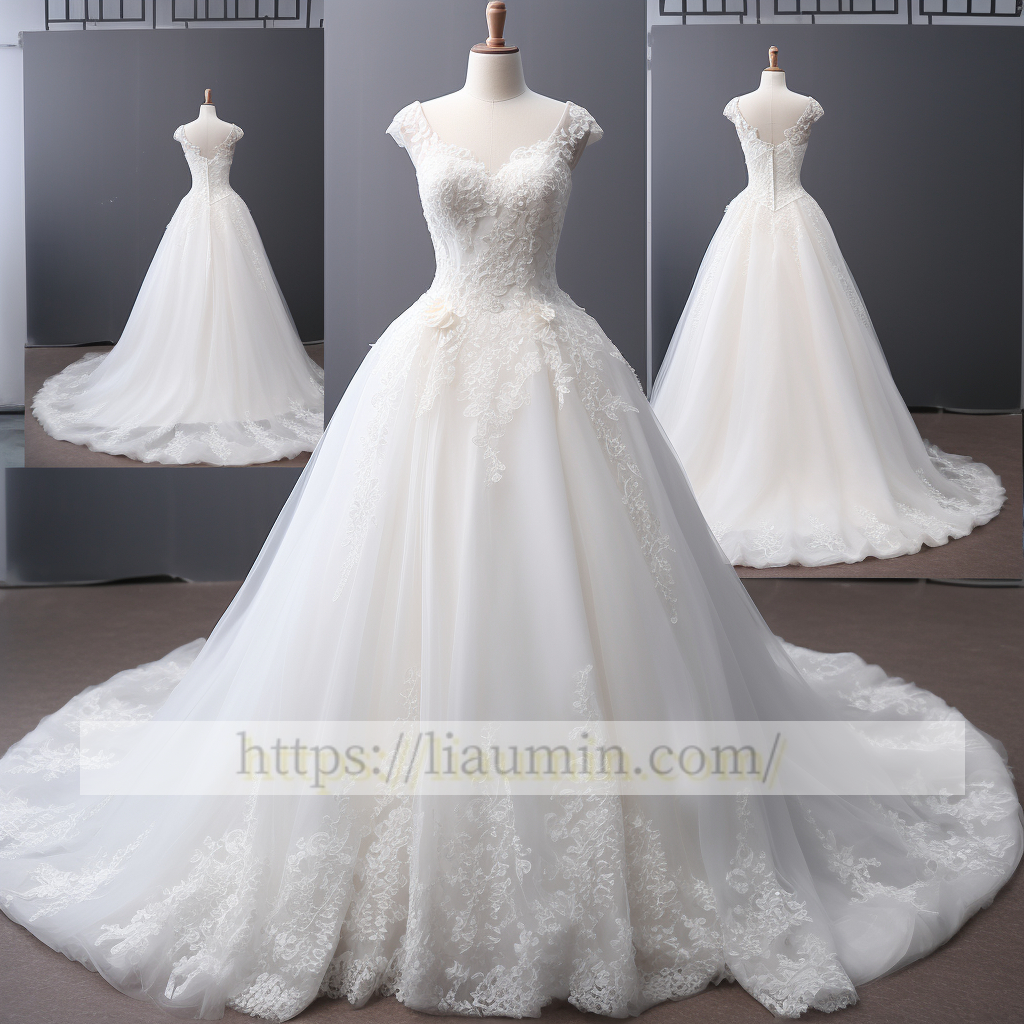 White Or Ivory Long Lace Applique A Line Wedding Dress Bridal Gown Prom Princess Dress W5-2.60