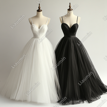 Load image into Gallery viewer, New Simple Tulle Strap Wedding Evening Prom Formal Lace Up Back Princess Dress C-3.16
