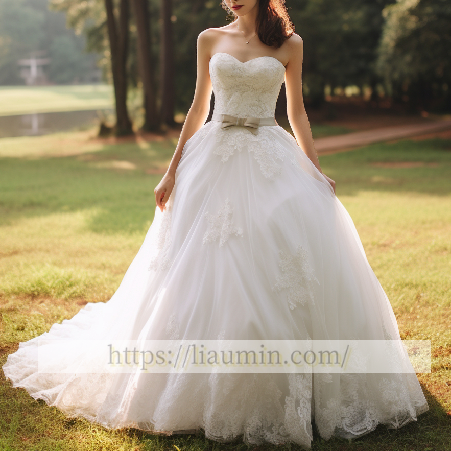 White Or Ivory Lace Wedding Dress Bridal Gown Prom Princess Dress Custom W5-3.2