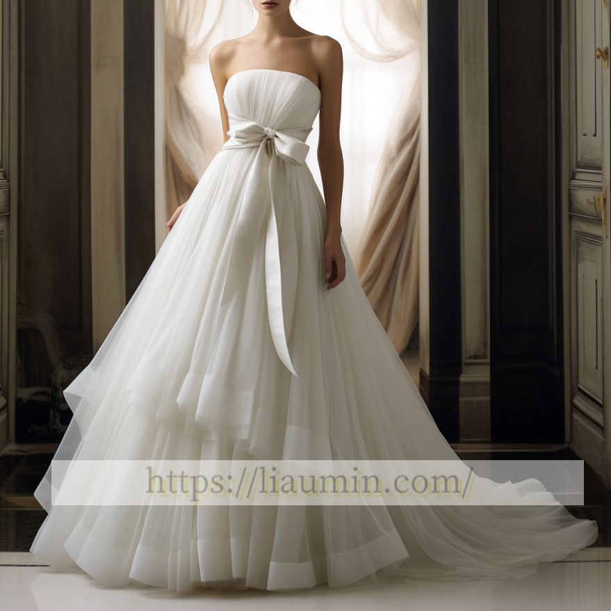 White Or Ivory With sash Strapless Wedding Dress Bridal Gown Princess Dress Custom Size W5-3.30