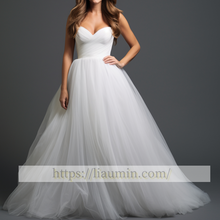 Load image into Gallery viewer, White Or Ivory Strapless Wedding Dress Bridal Gown Princess Dress Custom Size W5-3.41
