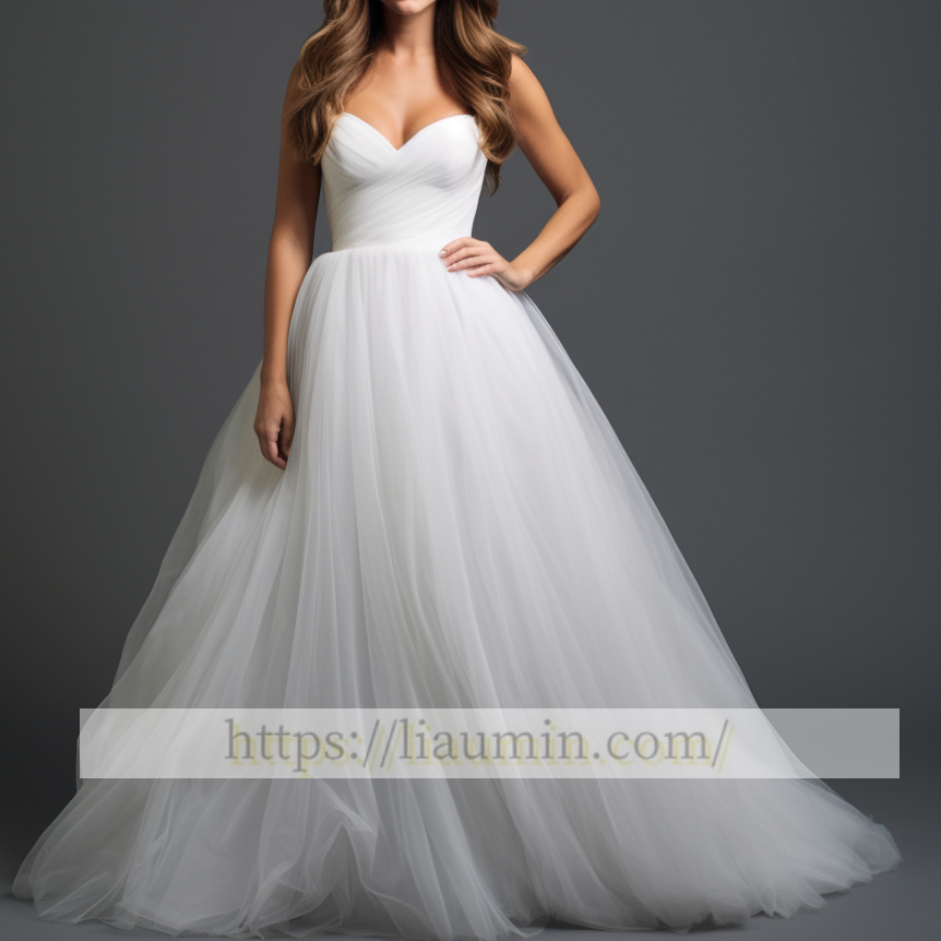 White Or Ivory Strapless Wedding Dress Bridal Gown Princess Dress Custom Size W5-3.41