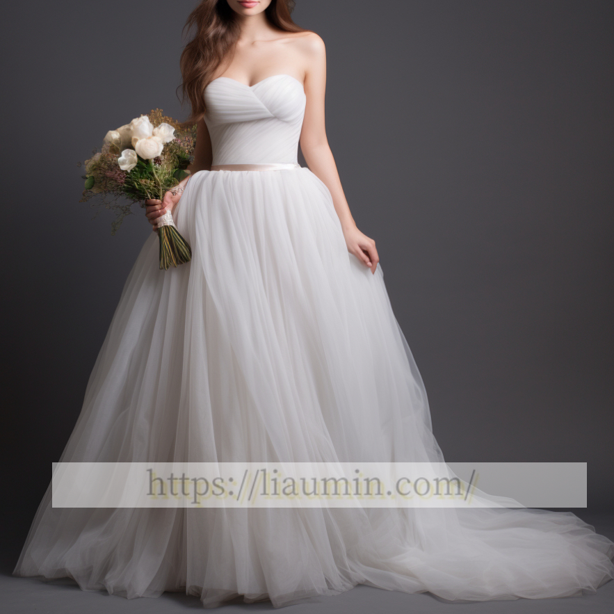 New White Or Ivory Strapless Wedding Dress Bridal Gown Princess Dress Custom Size W5-3.44