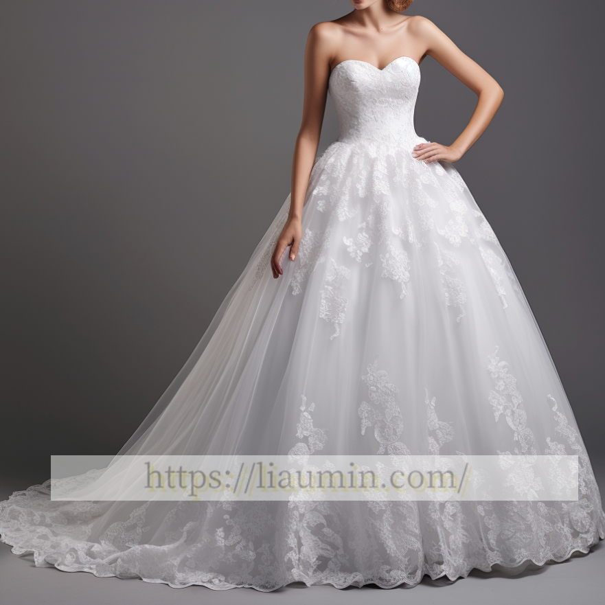 White Or Ivory Strapless Wedding Dress Bridal Gown Princess Dress Custom Size W5-3.47