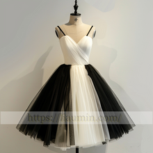 Load image into Gallery viewer, White and Black Short Length Evening Party Prom Formal Princess Homecoming Dress Custom W15-3.8
