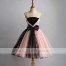 Load image into Gallery viewer, Pink and Black Tulle Short Length Evening Party Prom Formal Princess Homecoming Dress Custom Made W15-4.2
