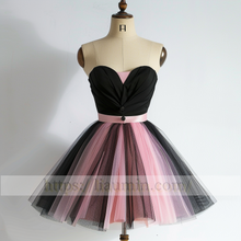 Load image into Gallery viewer, Pink and Black Tulle Short Length Evening Party Prom Formal Princess Homecoming Dress Custom W15-4.3
