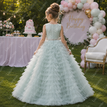 Load image into Gallery viewer, Elegant Flower Girl Dress for Wedding Luxury Layered Tulle Princess Gown Kids Birthday Party Dress W22.64

